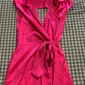 LA MIEL Fuchsia Wrap Maxi Dress
